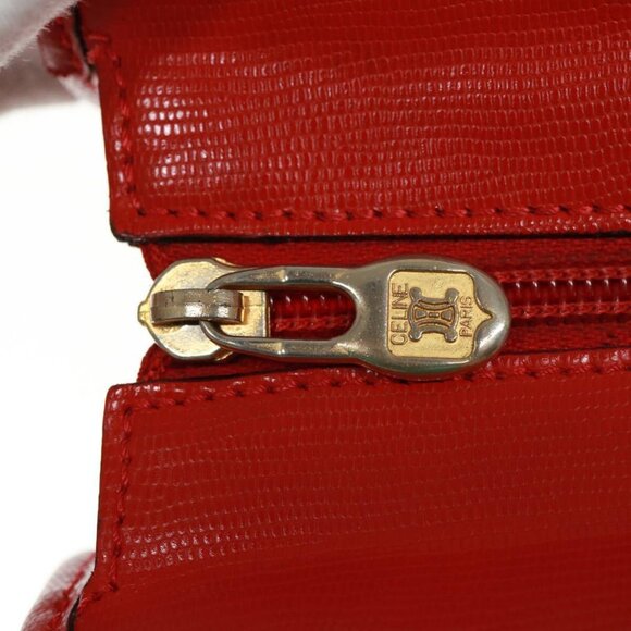 CELINE Shoulder Bag Leather Red Auth bs15049 - Picture 9 of 15